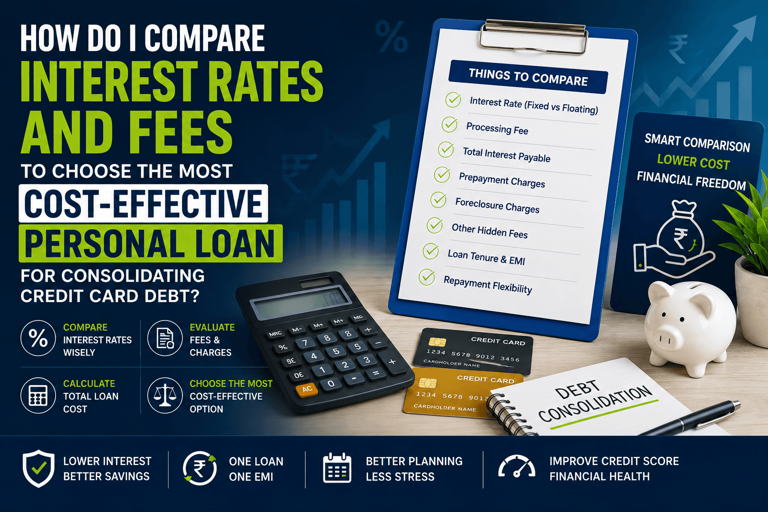 How to Compare Personal Loan Interest Rates & Fees for Credit Card Debt Consolidation