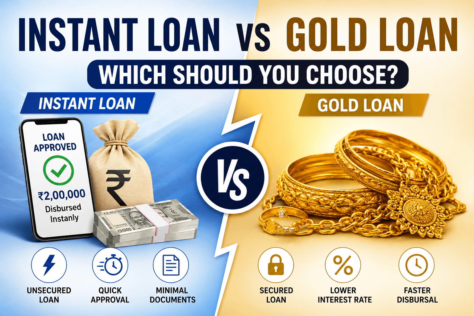 Instant Loan vs Gold Loan: Which Should You Choose?