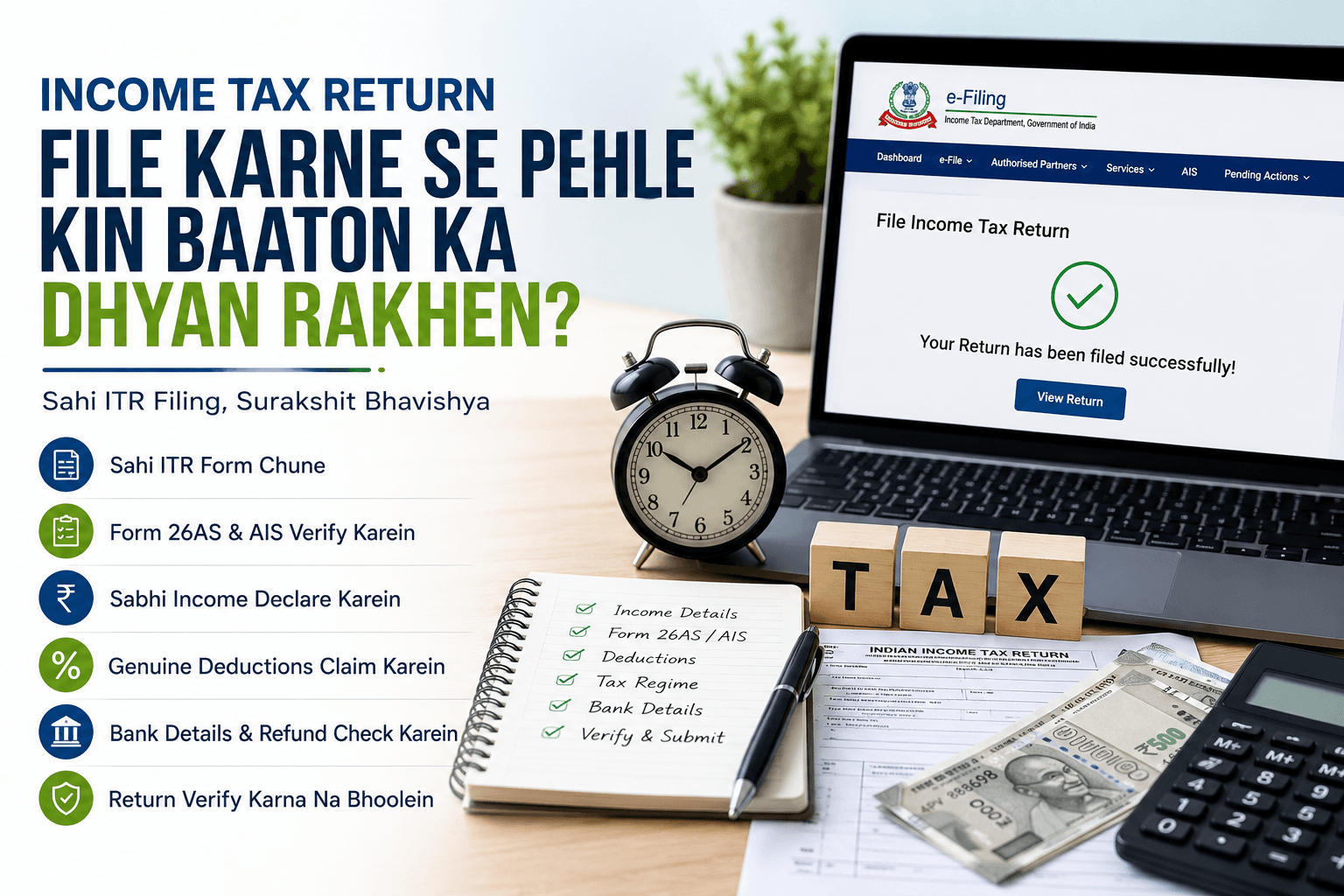 ITR File Karne Se Pehle Ye 15 Baatein Zaroor Check Karein (2026 ITR updates)