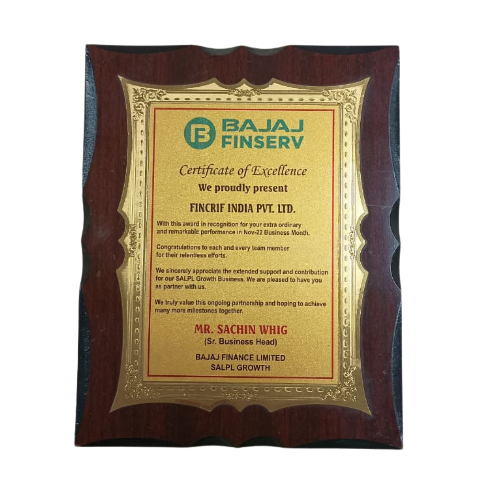 Bajaj Finserv — Top performer in Nov 2022